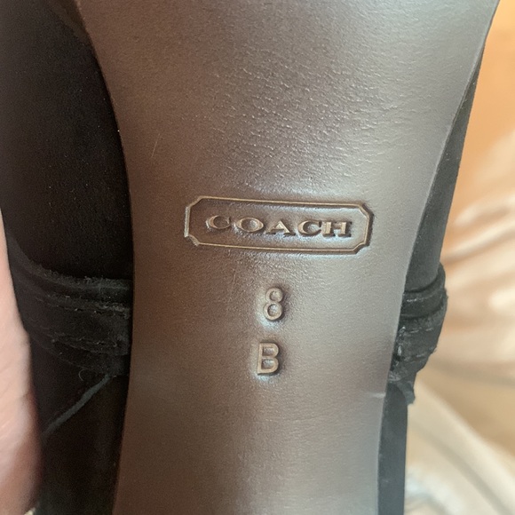 COACH black suede and fur booties with platform heel- Size 8 - Picture 10 of 10